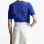 TOMMY HILFIGER [Official Headquarters] [Online Exclusive] Cable Short Sleeve Cardigan