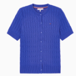 TOMMY HILFIGER [Official Headquarters] [Online Exclusive] Cable Short Sleeve Cardigan