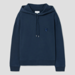 Maison Kitsune Men Tonal Fox Head Patch Oversize Hoodie - Deep Navy