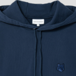 Maison Kitsune Men Tonal Fox Head Patch Oversize Hoodie - Deep Navy
