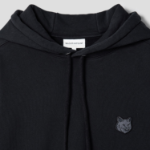 Maison Kitsune Men Tonal Fox Head Patch Oversize Hoodie - Black
