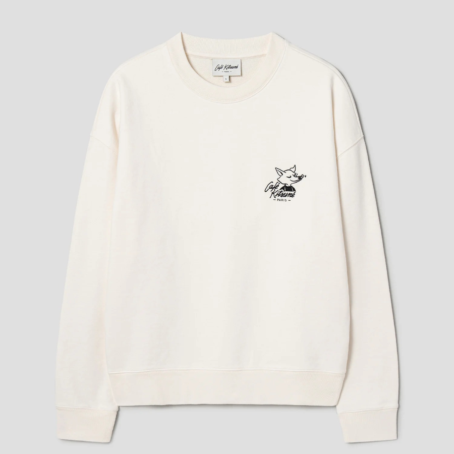 Maison Kitsune Unisex Cafe Kitsune Fox Relax Sweatshirt - Tapioca
