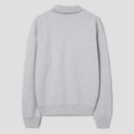 Maison Kitsune Men Fox Head Patch Comfort Half Zip Sweatshirt - Light Grey Melange