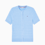 TOMMY HILFIGER [Official Headquarters] Cable Short Sleeve Cardigan