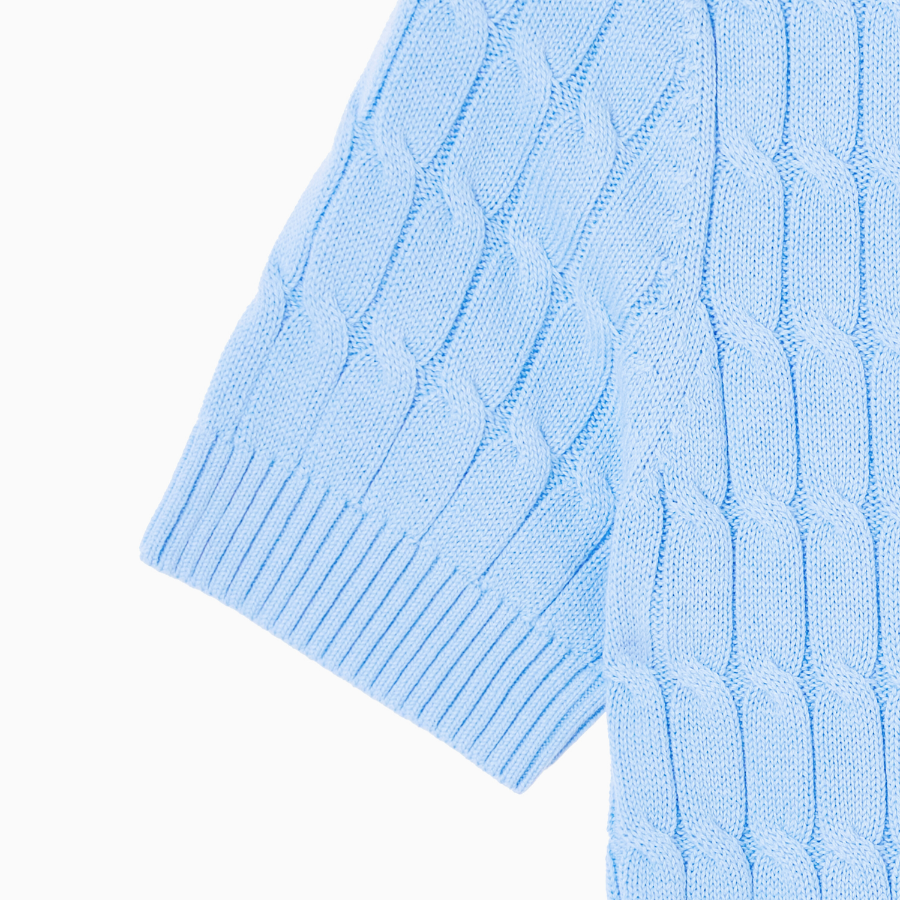 TOMMY HILFIGER [Official Headquarters] Cable Short Sleeve Cardigan