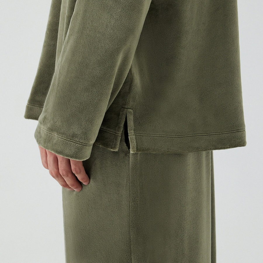 JAJU Mink Fleece Pajama Set – Khaki