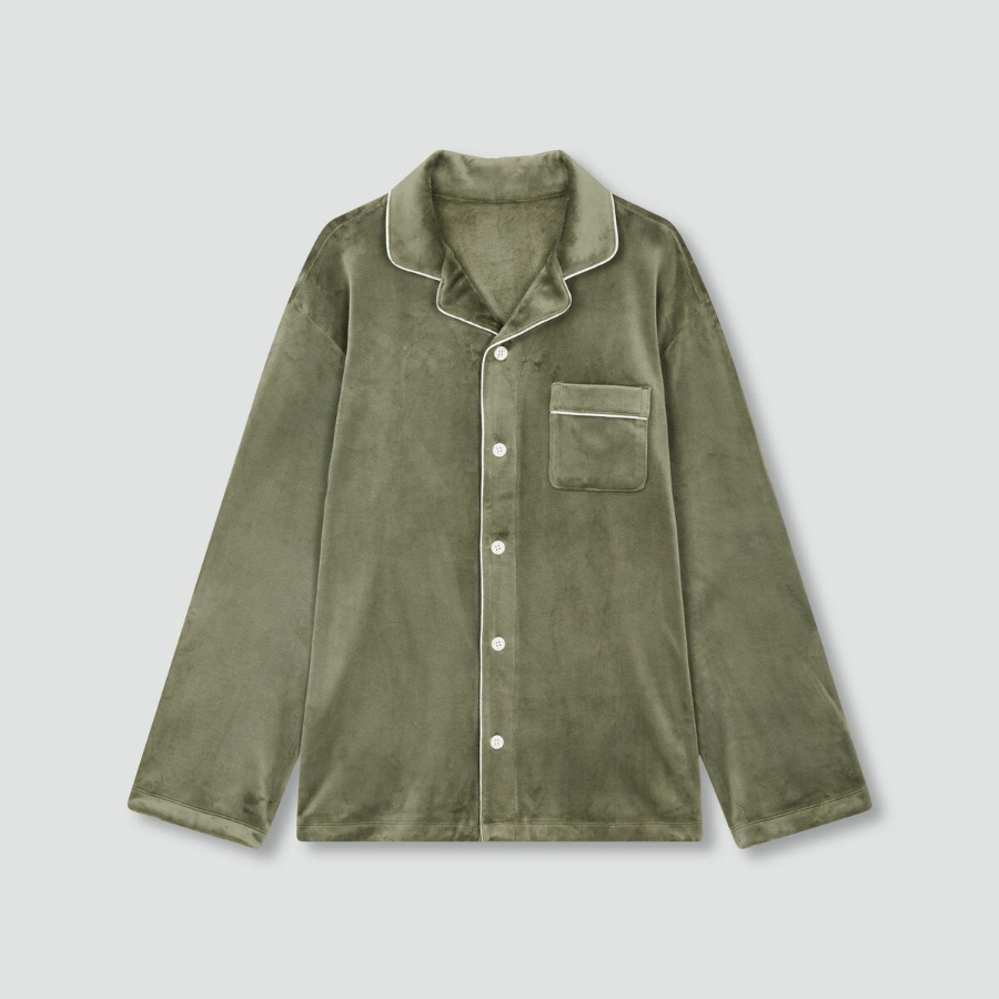 JAJU Mink Fleece Pajama Set – Khaki