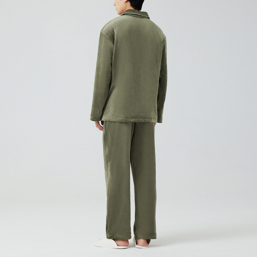 JAJU Mink Fleece Pajama Set – Khaki
