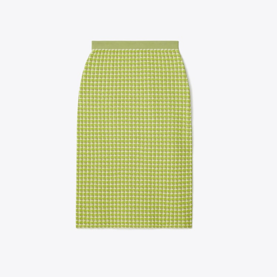 TORY BURCH Jacquard Sweater Skirt – Light Green
