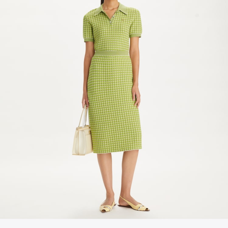 TORY BURCH Jacquard Sweater Skirt – Light Green