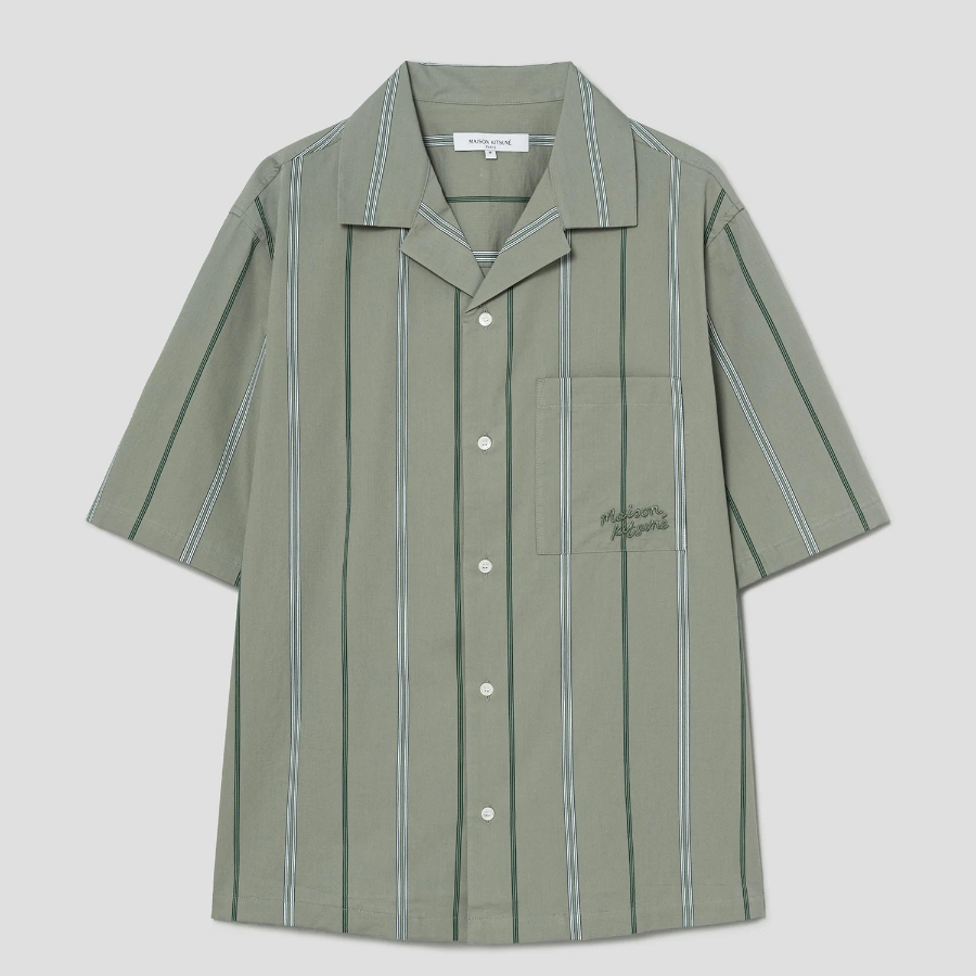 Maison Kitsune Men Resort Shirt - Vert-De-Gris