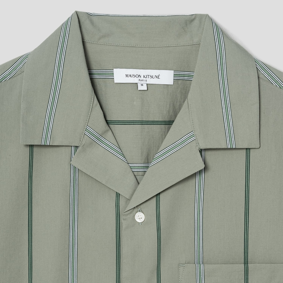 Maison Kitsune Men Resort Shirt - Vert-De-Gris