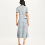 TORY BURCH T Logo Viscose Skirt – Blue T Logo Shadow