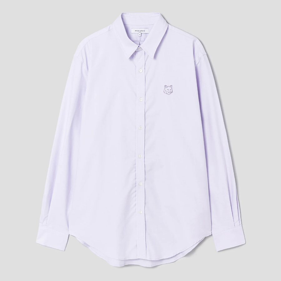 Maison Kitsune Men Contour Fox Head Skate Shirt - Soft Mauve