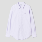 Maison Kitsune Men Contour Fox Head Skate Shirt - Soft Mauve
