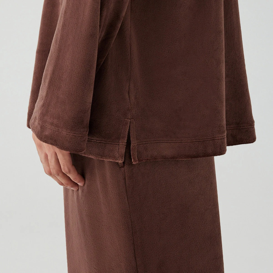 JAJU Mink Fleece Pajama Set – Brown