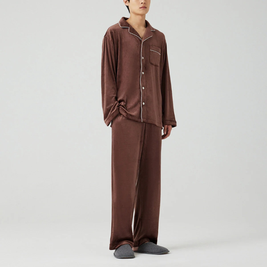 JAJU Mink Fleece Pajama Set – Brown
