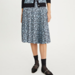 TORY BURCH Pleated Silk Skirt – Blue Archive Ditsy