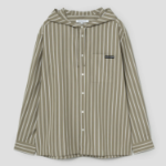 Maison Kitsune Men Hooded Shirt - Cardamone/White
