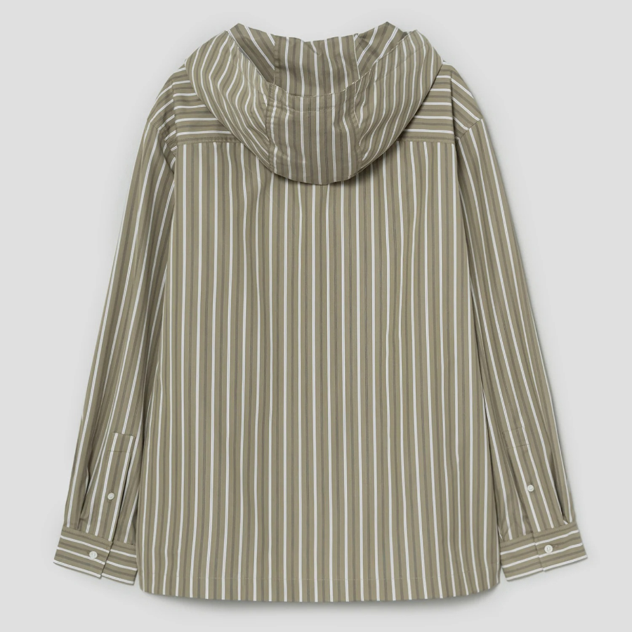 Maison Kitsune Men Hooded Shirt - Cardamone/White