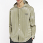 Maison Kitsune Men Hooded Shirt - Cardamone/White