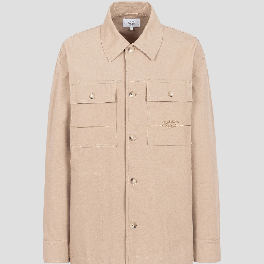 Maison Kitsune Men Workwear Overshirt - Cork