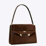 TORY BURCH Lee Radziwill Suede Large Shoulder Bag – Brown
