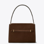 TORY BURCH Lee Radziwill Suede Large Shoulder Bag – Brown