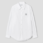 Maison Kitsune Men Contour Fox Head Skate Shirt - White