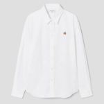 Maison Kitsune Men Fox Head Embroidery Casual Shirt - White