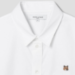 Maison Kitsune Men Fox Head Embroidery Casual Shirt - White