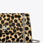 TORY BURCH Kira Turnlock Haircalf Shoulder Bag – Beige