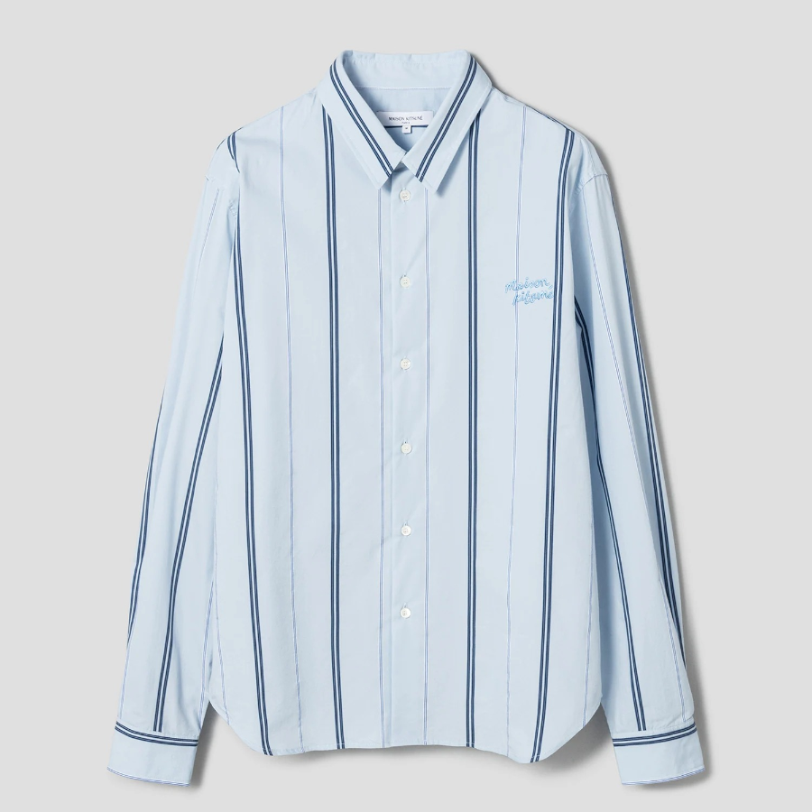 Maison Kitsune Men Relaxed Shirt - Cirrus Blue