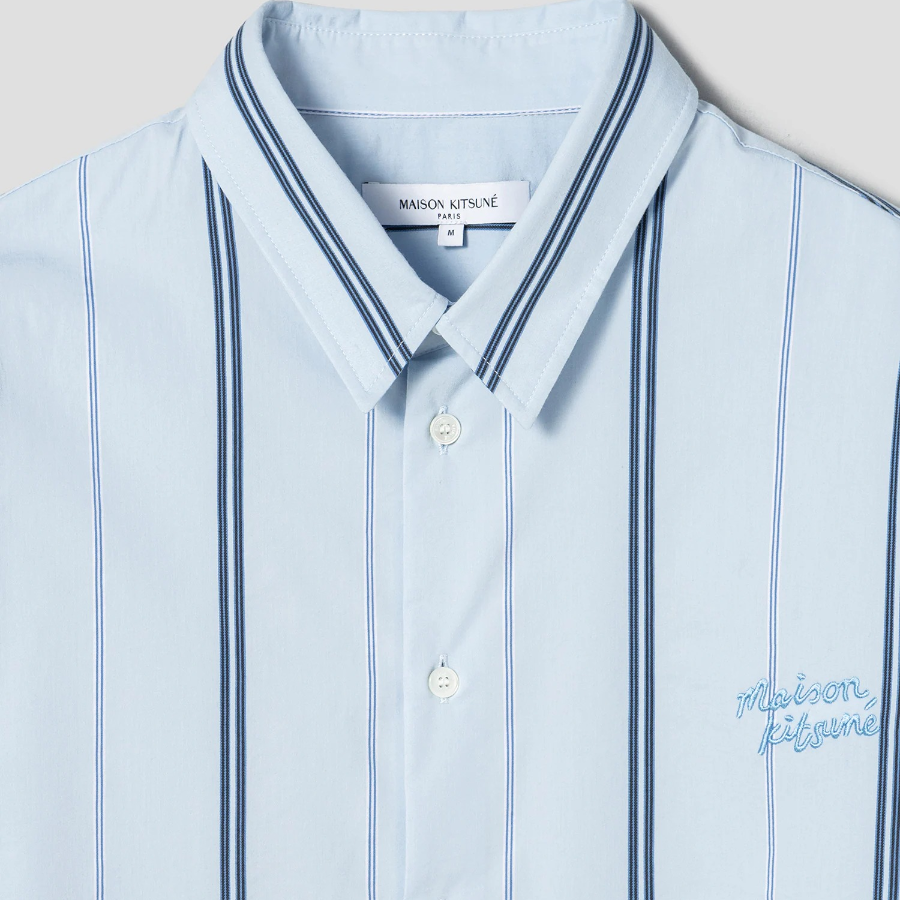 Maison Kitsune Men Relaxed Shirt - Cirrus Blue