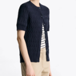 TOMMY HILFIGER [Official Headquarters] Cable Short Sleeve Cardigan
