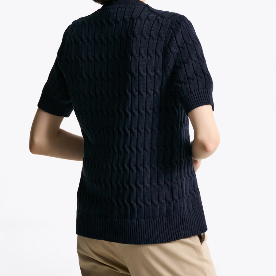TOMMY HILFIGER [Official Headquarters] Cable Short Sleeve Cardigan