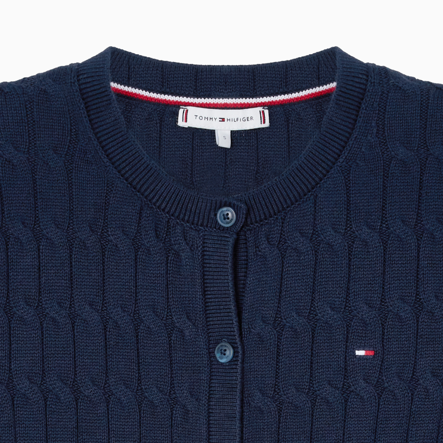 TOMMY HILFIGER [Official Headquarters] Cable Short Sleeve Cardigan