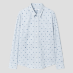 Maison Kitsune Men Profile Fox Casual Striped Shirt - Zinc Grey Stripe