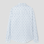 Maison Kitsune Men Profile Fox Casual Striped Shirt - Zinc Grey Stripe