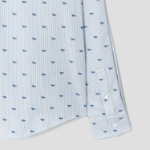 Maison Kitsune Men Profile Fox Casual Striped Shirt - Zinc Grey Stripe