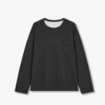 JAJU Double Cotton Loose Fit Pajama Long Sleeve – Charcoal —