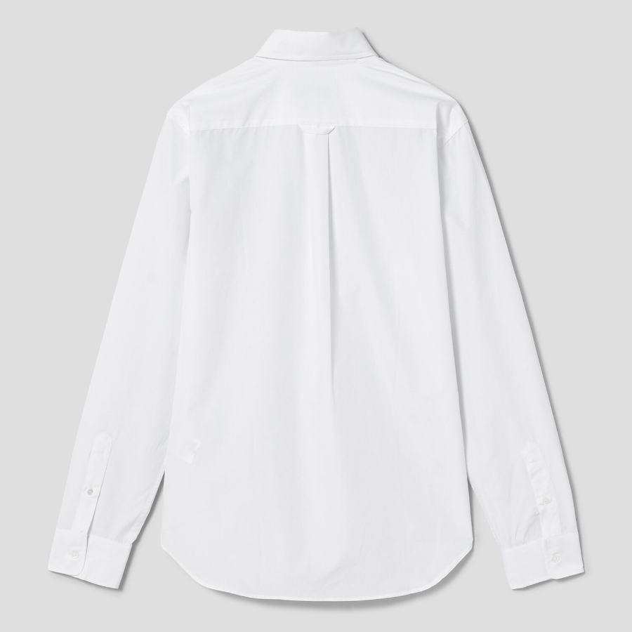 Maison Kitsune Men Classic Shirt With Natural Fox Head Patch - White