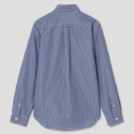 Maison Kitsune Men Classic Stripes Shirt With Natural Fox Head - Navy Stripes