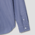 Maison Kitsune Men Classic Stripes Shirt With Natural Fox Head - Navy Stripes