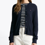 TOMMY HILFIGER [Official Headquarters] Cotton Cable Fine Cardigan