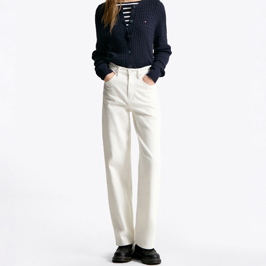 TOMMY HILFIGER [Official Headquarters] Cotton Cable Fine Cardigan