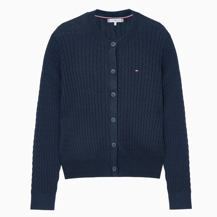 TOMMY HILFIGER [Official Headquarters] Cotton Cable Fine Cardigan