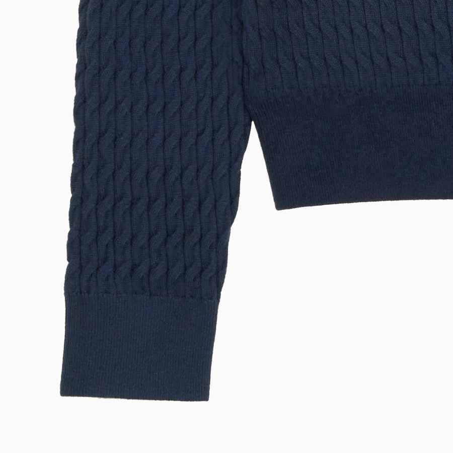 TOMMY HILFIGER [Official Headquarters] Cotton Cable Fine Cardigan