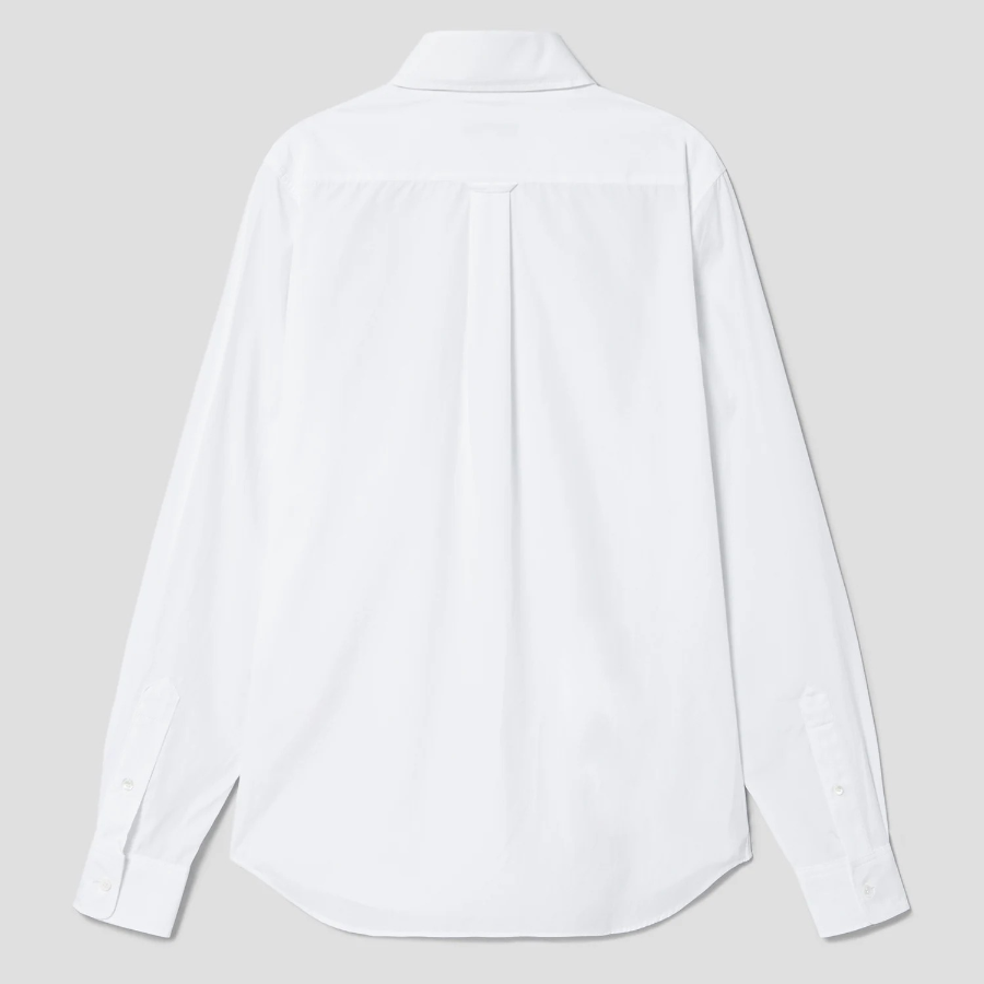 Maison Kitsune Men Classic Shirt With Baby Fox Patch In Cotton Poplin - White