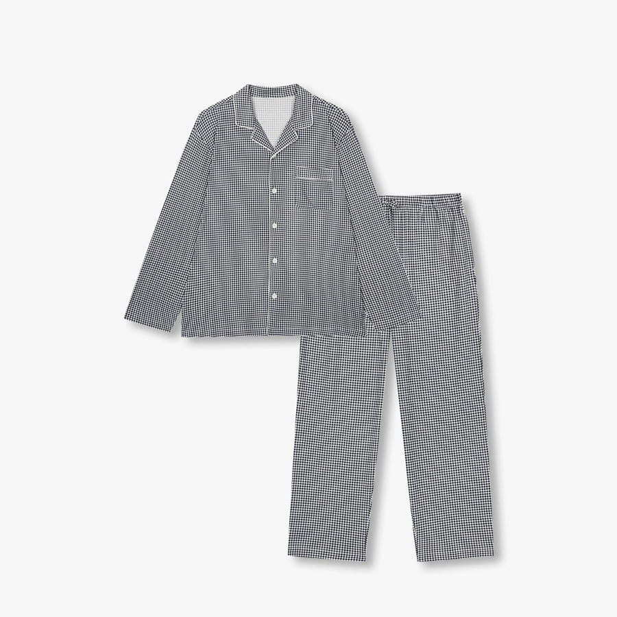 JAJU Peach Skin Pajama Set – Dark Navy